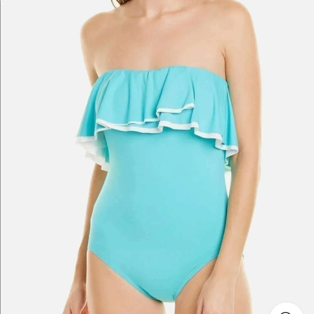 Coco Reef AQUA Contours Ruffled Strapless One-Piece Swimsuit - Picture 5 of 11